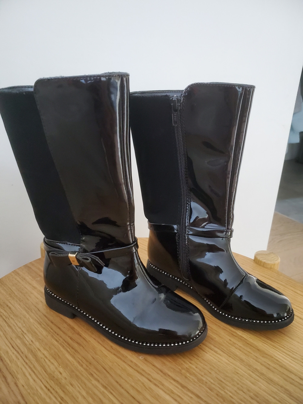 The Children's Place Black Patent Mid-Calf Girls' Boots
